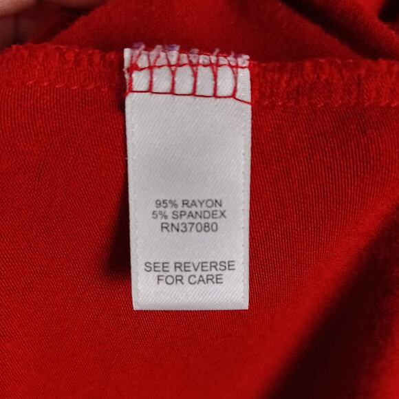 C EST. 1946 Womens XL Red Burnt Orange Graphic Print Tunic Top Shirt 3/4 Sleeve - Picture 6 of 6